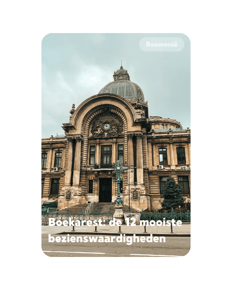 Boekarest Roemenië, Idee op reis omslagfoto van CEC Palace in Boekarest.